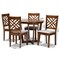 Baxton Studio Alena Grey Upholstered and Walnut Wood 5-Piece Dining Set 169-9881-10897 - alternate 3